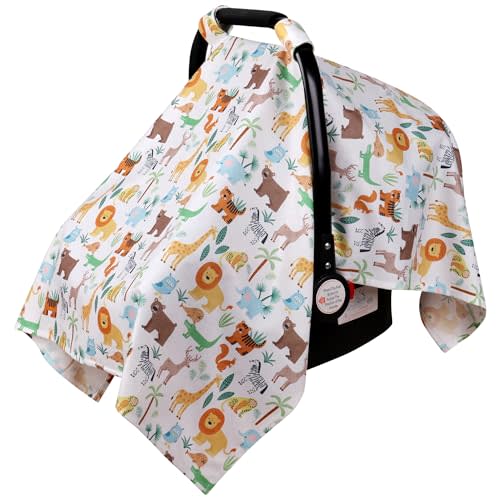 Metplus Baby Car Seat Cover - 100% Polyester Carseat Canopy with Fleece Outer Layer, Comfortable Infant Car Seat Cover for Baby and Infant, Light Reduction, Windproof, Durable