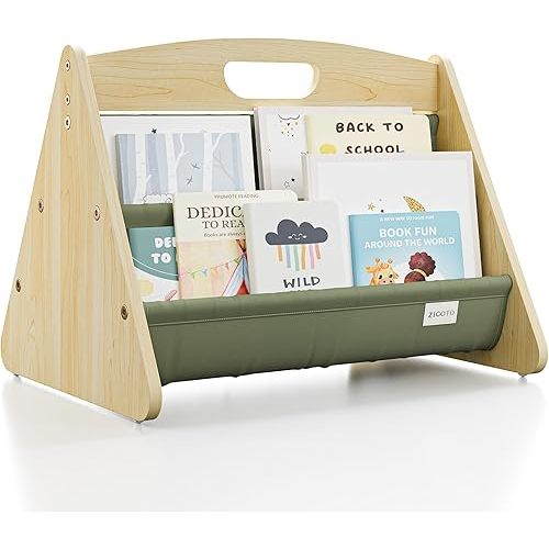 Decorative Bookshelf for Toddlers and Kids - Beautiful Montessori Shelf to Display All Books for Your Little One - The Perfect Nursery Organizer for Your Baby Girl/Boy´s Bedroom & as Play Room Decor