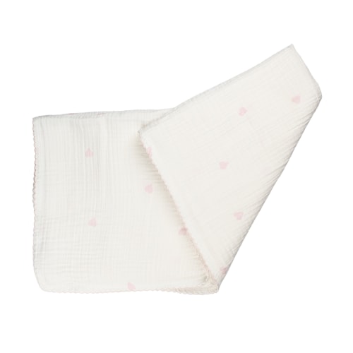 Pink Heart Muslin Swaddle Blanket (Fall Holiday Collection 2025)