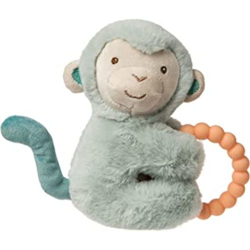 Mary Meyer Soft Baby Rattle with Teether Ring, 6-Inches, Little But Fierce Monkey