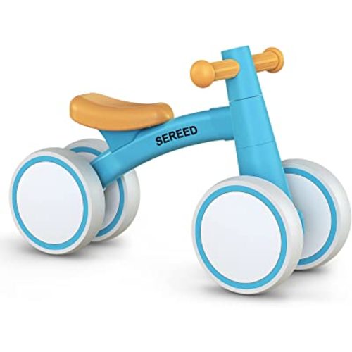 SEREED Baby Balance Bike for 1 Year Old Boys Girls 12-24 Month Toddler Balance Bike, 4 Wheels Toddler First Bike, First Birthday Gifts