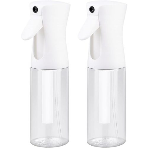 VIGOR PATH Continuous Spray Bottle with Ultra Fine Mist - Versatile Water Sprayer for Hair, Home Cleaning, Salons, Plants, Aromatherapy, and More - Empty Hair Spray Bottle (Clear - 5oz (2 Pack)