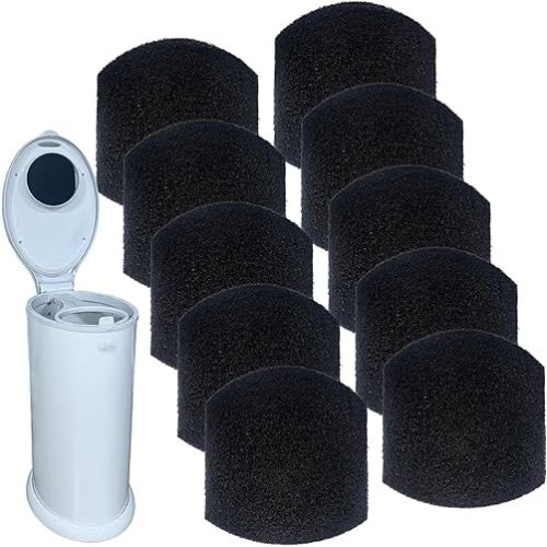 NewKe 10 Pack Baby Diaper Pail Deodorizer Refills Compatible with Ubbi Diaper Pail, Activated Charcoal Deodorizer Filters, Odor Eliminating, Precise fit, Keep Nursery Fresh