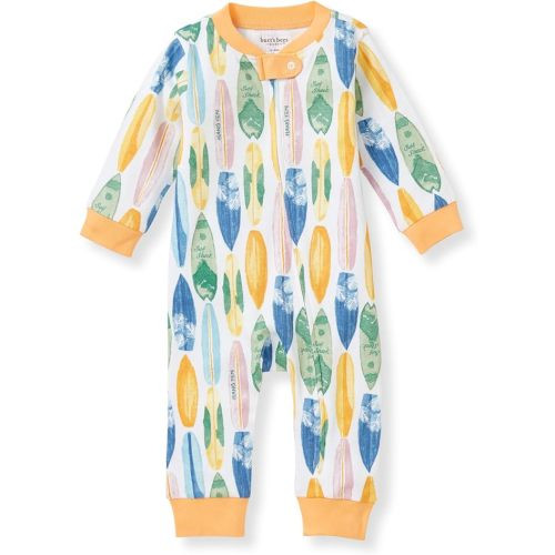Burt's Bees Baby Baby Boys' Sleep and Play Pajamas, Zipped Jumpsuit - Newborn - Vibrant Surf