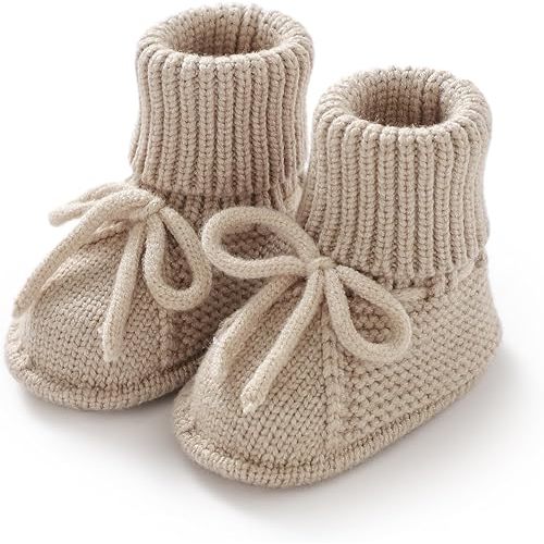 mimixiong Baby Booties Newborn Infant Sock Shoes Hand Knitted Boy and Girl Cozy Shoes
