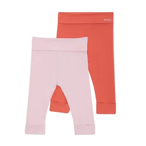 Bonds Wondergrow Legging 2pack Sugarbabe/Wild Poppy | Baby Bunting AU