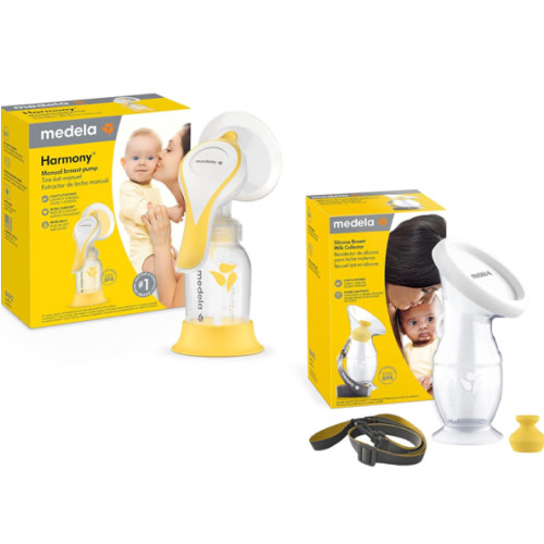 Medela Manual Breast Pump Set - Perfect Pair Bundle, Includes Harmony Manual Breast Pump & Silicone Breastmilk Collector
