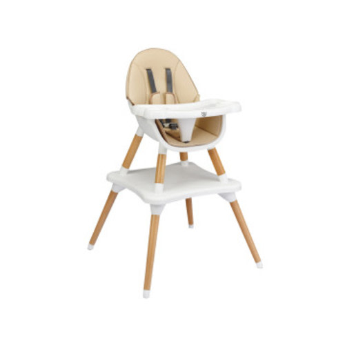 5-in-1 Baby Convertible Wooden High Chair with Detachable Tray