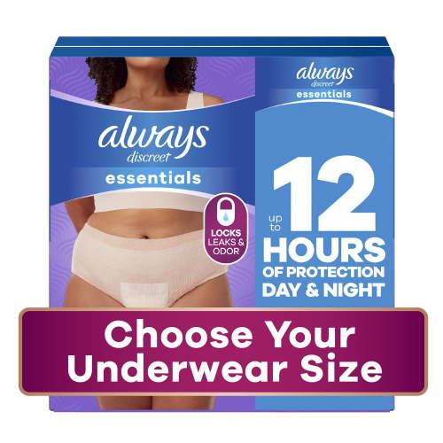 Always Discreet Essentials Underwear for Women, Maximum, Choose Size