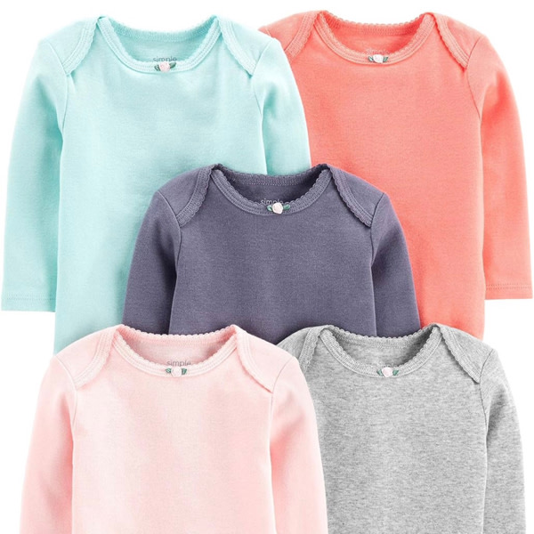 Simple Joys by Carter's Baby Girls 5-pack Long-sleeve Bodysuit