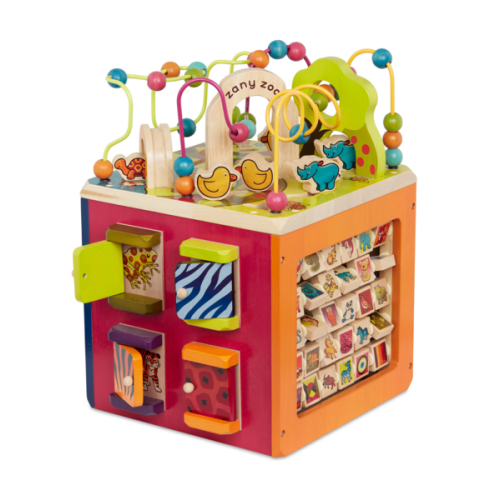 B. toys Zany Zoo Wooden Activity Cube