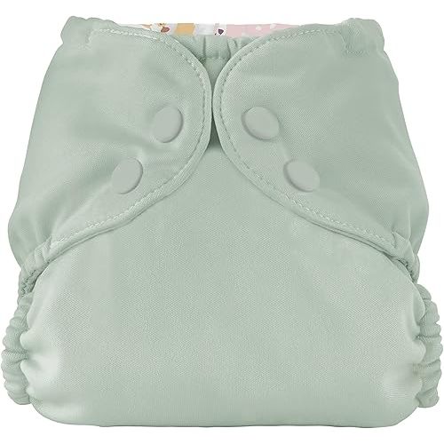 Esembly Cloth Diaper Outer, Swim and Waterproof Cloth Diaper Cover, Leak-Proof and Breathable Layer, Reusable with Snap Closure - Size 1 (7-17lbs), Sea Glass