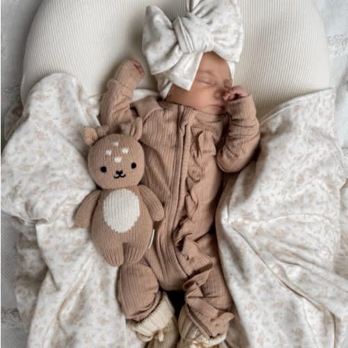 Frill Zip Romper | Teddy Rib Pointelle – Little and Fern