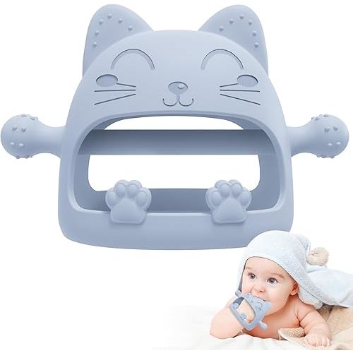 Baby Teething Toys for Babies 0-6 Months-Baby Teether,Anti-Drop Silicone Mitten Teething Toy for Soothing Sore Gums,Teething Pacifier,Baby Toys 6 to 12 Months-Ideal Baby Travel Essentials for Moms