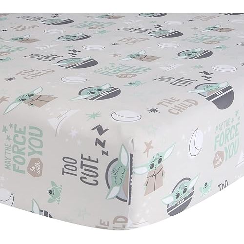 Lambs & Ivy Star Wars Cozy Friends Baby Yoda/Grogu Fitted Crib Sheet