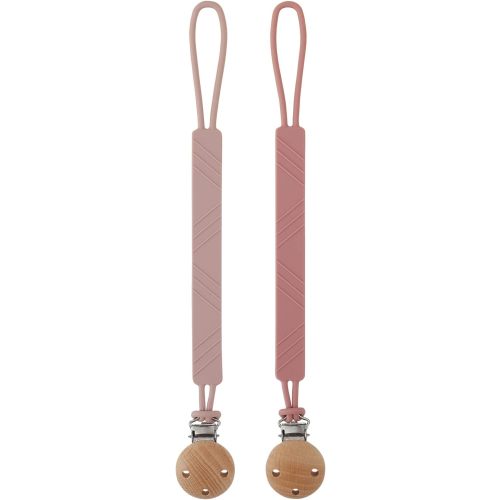Silicone Pacifier Clip Holder (Power Rose+Dusty Lilac)