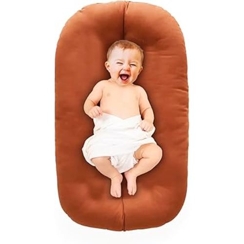 Baby Lounger - Baby Lounger for Newborn, Breathable & Soft Baby Nest Cover Co Sleeping for Baby 0-12 Months, Baby Essentials Gifts, Portable Infant Lounger, Baby Snuggle Lounger Me(Orange)