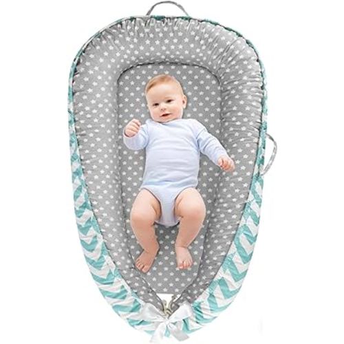 URMYWO Baby Lounger - Baby Lounger For Newborn, Breathable & Soft Baby Nest Cover Co Sleeping for baby 0-24 Months, Babies Essentials Gifts, Portable Infant Lounger Baby Floor Seat for Home and Travel