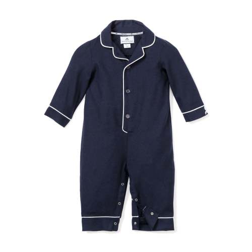 Baby's Flannel Classic Romper in Navy