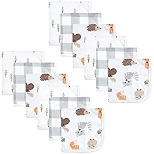 Amazon.com: Hudson Baby Unisex Baby Cotton Muslin Washcloths, Woodland, One Size : Everything Else