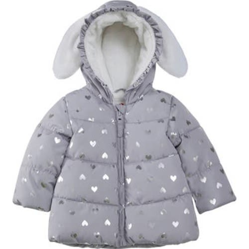 Baby Soft Fleece Lined Bunny Puffer Jacket, 6-9M