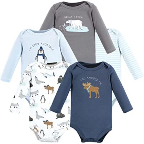 Hudson Baby unisex-baby Cotton Long-sleeve Bodysuits