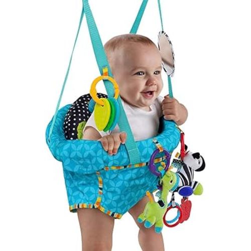 Bright Starts Bounce 'n Spring Deluxe Door Jumper for Baby with Adjustable Strap, 6 Months and Up, Max Weight 26 lbs