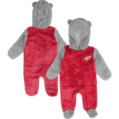 Newborn & Infant Detroit Red Wings Red Game Nap Teddy Fleece Bunting Full-Zip Sleeper