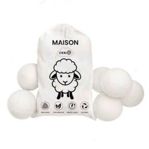Maison Products XXL Wool Dryer Balls 6 Pack - Largest Size Balls Available