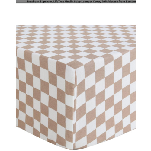 LifeTree Fitted Crib Sheets for Boys Girls & Neutral, Muslin Baby Sheet Fits Standard Crib and Toddler Mattresses, Soft, Checkered Print, 70% Viscose from Bamboo and 30% Cotton 28in x 52in