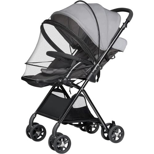 Bemece Universal Baby Stroller Mosquito Net, Durable Mosquito for Stroller with Two-Way Zippers & Storage Bag, Breathable & Foldable Mosquito Nets, Perfect Bug Net for Strollers