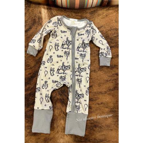Ranch life baby sleeper ( has fold over feet)