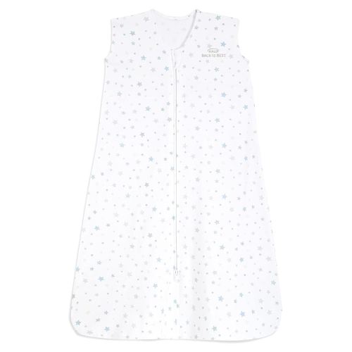 HALO SleepSack, 100% Cotton Wearable Blanket, Swaddle Transition Sleeping Bag, TOG 0.5, Twinkle Blue, Large, 12-18 Months