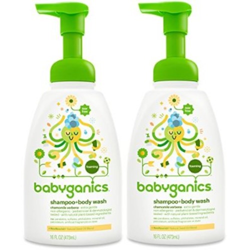 Babyganics Foam Shampoo And Body Wash Chamomile Verbena, 16 Ounce, 2 Pack