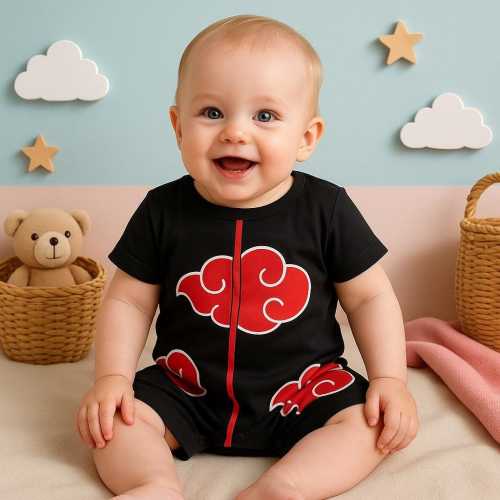 Baby Akatsuki Romper | Naruto Infant Bodysuit | Newborn Cosplay Outfit | Anime Baby Clothes | Baby Shower Gift Idea