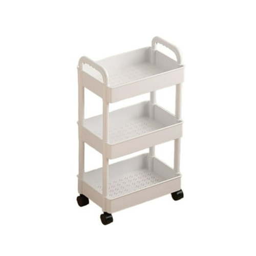 Japceit 3-Tier Rolling Utility Cart with Drawer, Multifunctional Storage Organizer with Plastic Shelf & Metal Wheels, Storage Cart for Kitchen, Bathroom, Living Room, Office