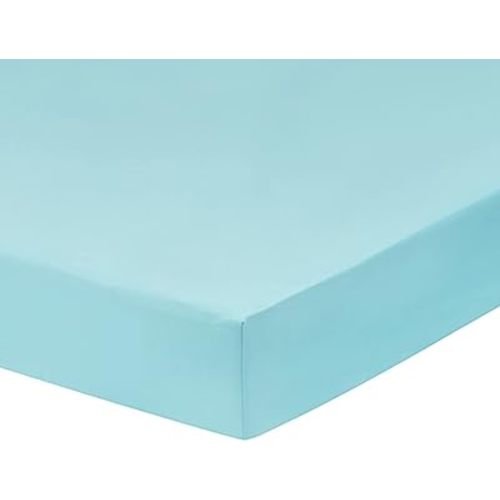 Everyday Kids Fitted Crib Sheet, 100% Soft Breathable Microfiber Baby Sheet, Fits Standard Size Crib Mattress 28in x 52in, Aqua Nursery Sheet