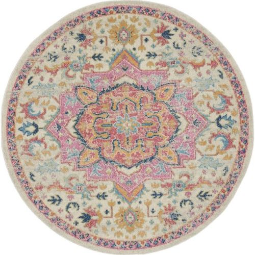 Nourison Passion Boho Medallion Indoor Area Rug Ivory/Pink 5'3" x 7'3"