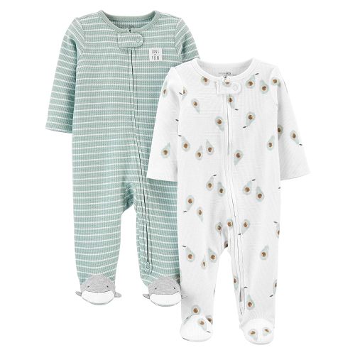 Simple Joys by Carter's Baby 2-Way Zip Thermal Footed Sleep and Play, Pack of 2