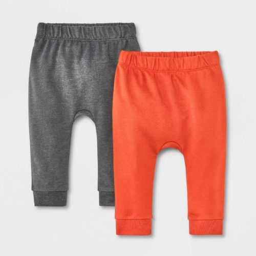 Baby 2pk Solid Jogger Pants - Cat & Jack™ Gray/black 6-9m