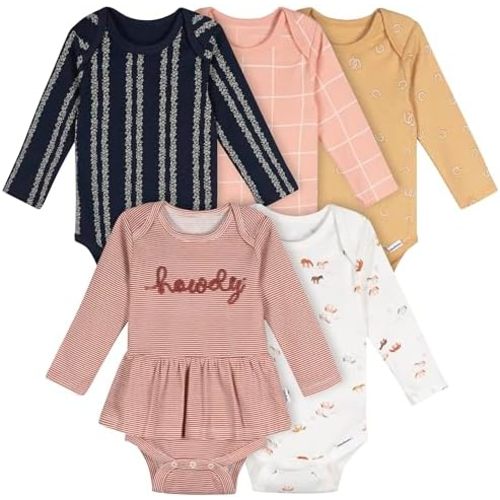 Gerber Baby Girls' 6-Pack Long-Sleeve Onesies Bodysuits