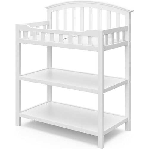 Graco Changing Table with Water-Resistant Changing Pad (White) – GREENGUARD Gold Certified, Multi Storage Nursery Changing Table for Infants and Babies