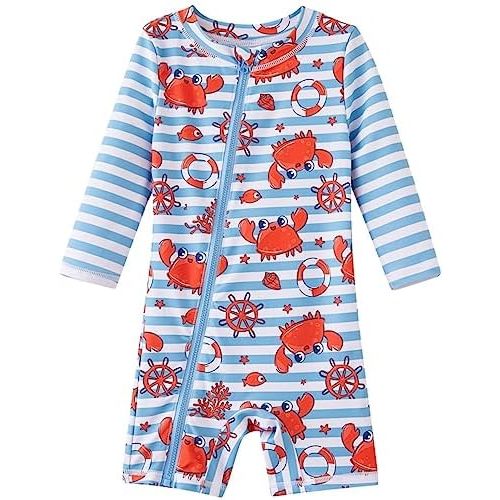UMELOK Baby Boys' Swimsuit Full Zip UPF 50+ Sun Protection Swimwear