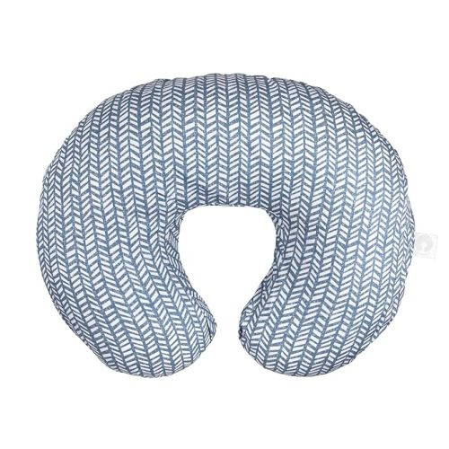 Boppy Original Blue Nursing Pillow - Ergonomic Hypoallergenic Support for Bottle & Breastfeeding - Blue Herringbone