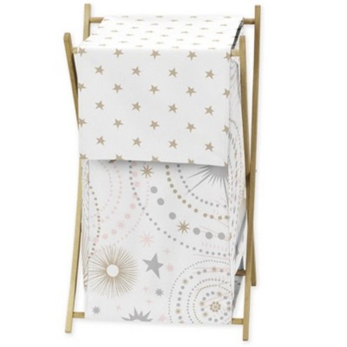 Sweet Jojo Designs Girl Laundry Hamper Celestial Pink Gold and Grey