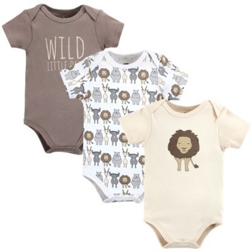 Hudson Baby Infant Boy Cotton Bodysuits, Safari Lion, 3-6 Months