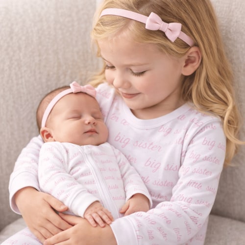 Big Sister, Little Sister Pajama + Footie Gift Set