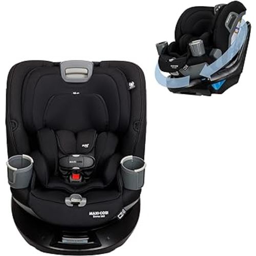 Maxi-Cosi Emme 360 Car Seat: Rotating Car Seat 360, All-in-One Convertible, Car Seat 360 Rotation, Swivel Car Seat in Midnight Black