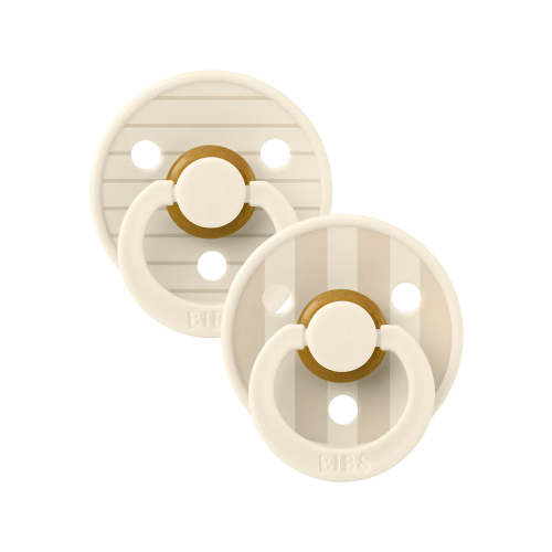 Studio Round Natural Rubber Latex Pacifier 2 Pack, Pin Ivory Vanilla Mix