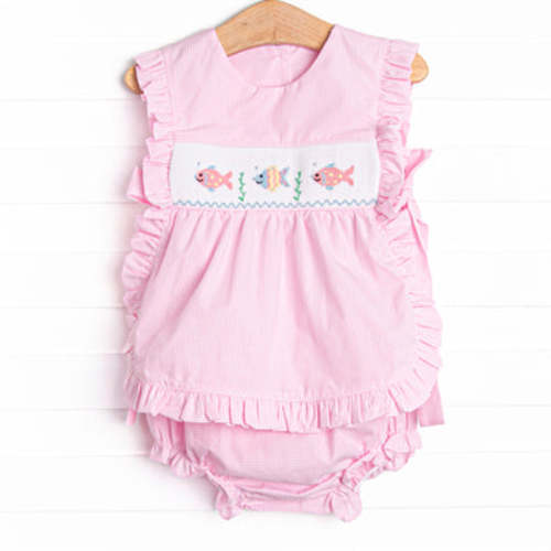 Bubble Besties Smocked Diaper Set, Pink – Stitchy Fish